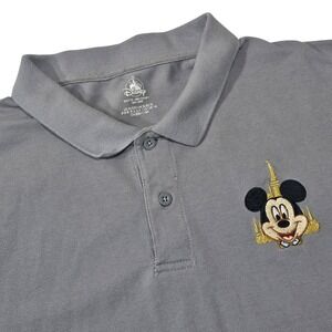 Disney Mens Mickey Mouse Walt Disney World 50th Anniversary Grey Polo Shirt XL